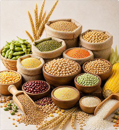 Bulk grains and pulses for global trade